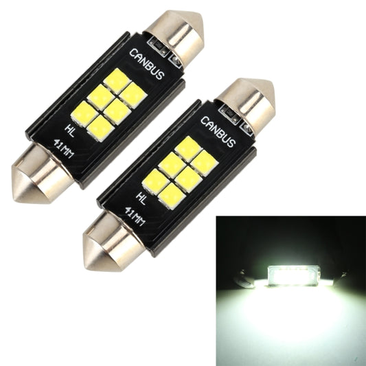 2 PCS 41mm DC12V / 2.5W / 6000K / 170LM 6LEDs SMD-3030 Car Reading Lamp Dome Light -  by buy2fix | Online Shopping UK | buy2fix