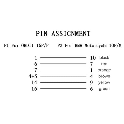 Motorcycle OBD Cable 10PIN to 16PIN Connector Cable for BMW - In Car by buy2fix | Online Shopping UK | buy2fix