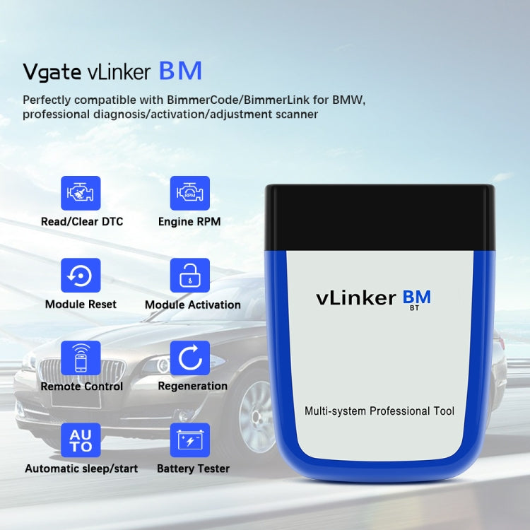 VLINKER BM V2.2 Bluetooth 3.0 Car OBD Fault Diagnosis Detector - In Car by buy2fix | Online Shopping UK | buy2fix