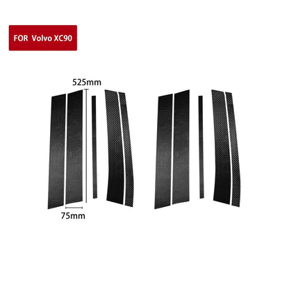 10 in 1 Car Carbon Fiber Door and Window Pillar Decorative Sticker for Volvo XC90 2003-2014, Left and Right Drive Universal -  by buy2fix | Online Shopping UK | buy2fix