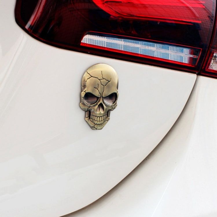 Three-dimensional Devil Skull Metal Car Sticker (Silver Grey) - In Car by buy2fix | Online Shopping UK | buy2fix