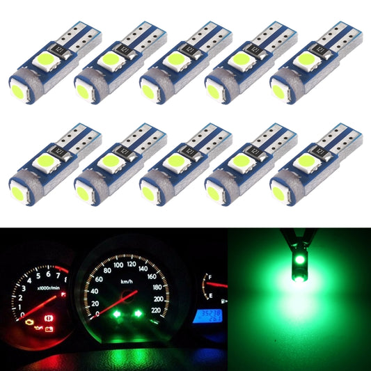 10 in 1 Car T5 0.2W DC12V Instrument Panel LED Decorative Light(Green Light) - In Car by buy2fix | Online Shopping UK | buy2fix