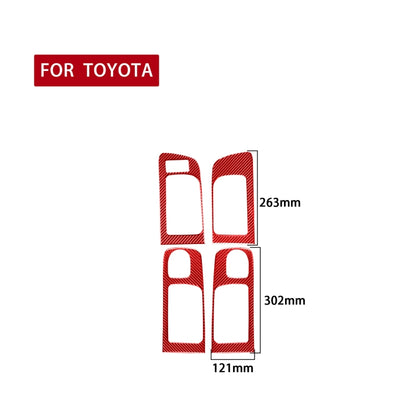 4 PCS / Set Carbon Fiber Car Door Inner Handle Decorative Sticker for Toyota Tundra 2014-2018,Left Drive (Red) - In Car by buy2fix | Online Shopping UK | buy2fix