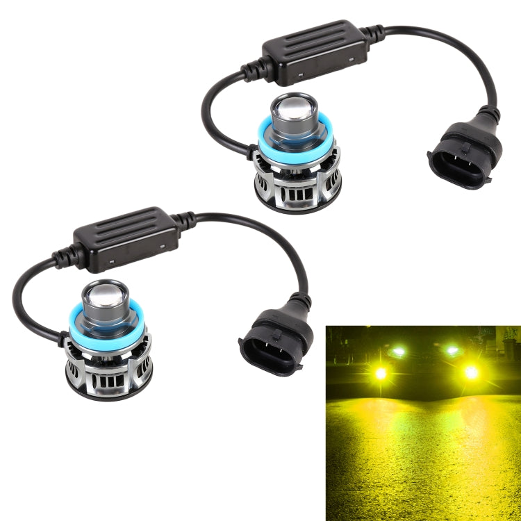 1 Pair H11 27W / DC12V Car Aluminum Alloy LED Headlight (Gold Light) - In Car by buy2fix | Online Shopping UK | buy2fix