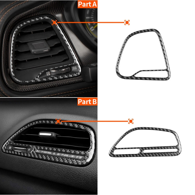 Carbon Fiber Car Instrument Left Right Air Outlet Decorative Sticker for Dodge Challenger 2015 to Now, Left Driving -  by buy2fix | Online Shopping UK | buy2fix