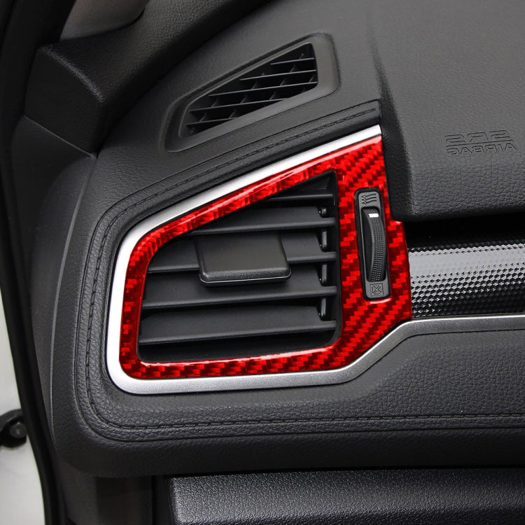 Car Carbon Fiber Left and Right Air Outlet Decorative Sticker for Honda Tenth Generation Civic 2016-2019, Right Drive (Red) - In Car by buy2fix | Online Shopping UK | buy2fix