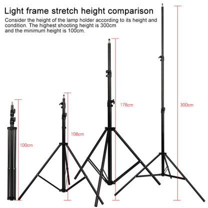 3m Height Professional Photography Metal Lighting Stand Spring Buffer Holder for Studio Flash Light - Camera Accessories by buy2fix | Online Shopping UK | buy2fix