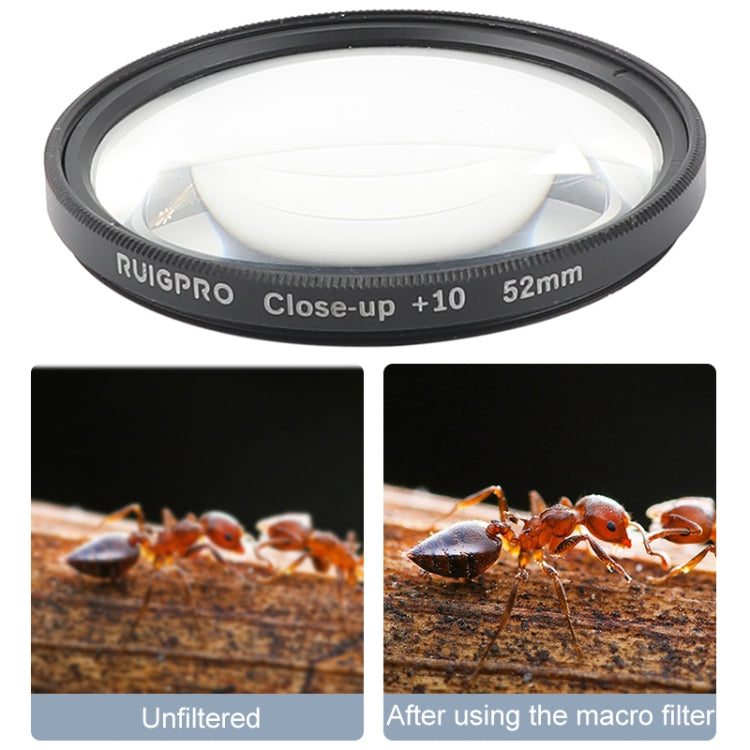 RUIGPRO for GoPro HERO 7/6 /5 Professional 52mm 10X Close-up Lens Filter with Filter Adapter Ring & Lens Cap - DJI & GoPro Accessories by RUIGPRO | Online Shopping UK | buy2fix