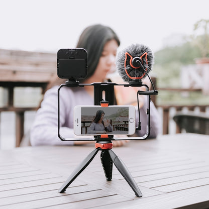 YELANGU PC204 YLG1801D Vlogging Live Broadcast LED Selfie Light Smartphone Video Rig Handle Stabilizer Bracket Kits with Microphone & Tripod - Camera Accessories by YELANGU | Online Shopping UK | buy2fix