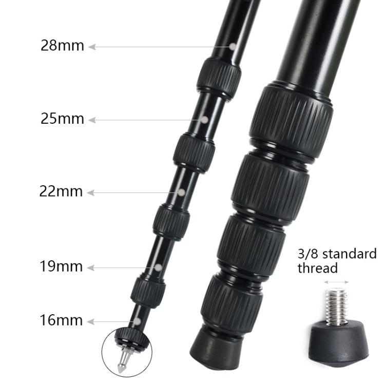 BEXIN MAS285 Portable Travel Outdoor DSLR Camera Aluminum Alloy Monopod Holder(Black) - Camera Accessories by BEXIN | Online Shopping UK | buy2fix