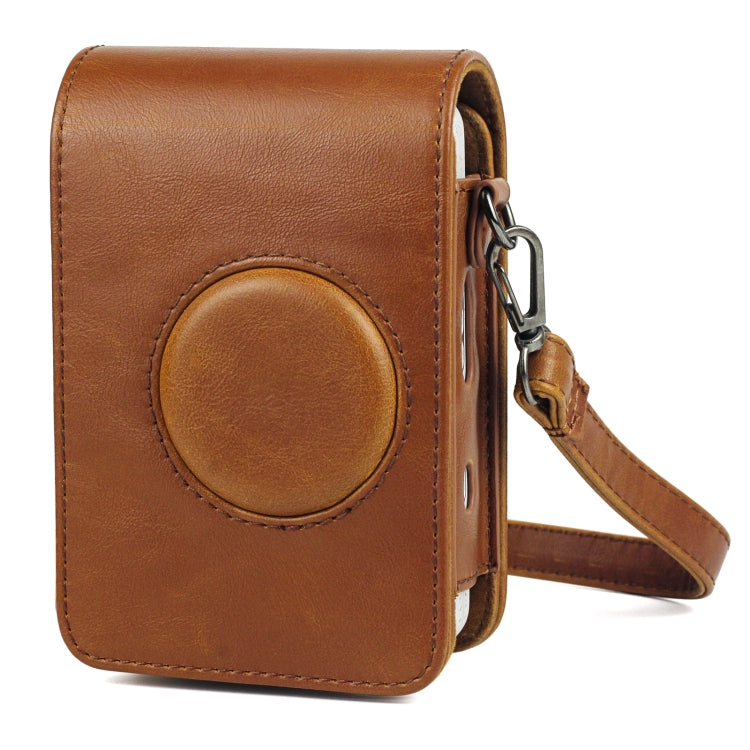Full Body Camera Retro PU Leather Case Bag with Strap for FUJIFILM instax mini Liplay (Brown) - Camera Accessories by buy2fix | Online Shopping UK | buy2fix
