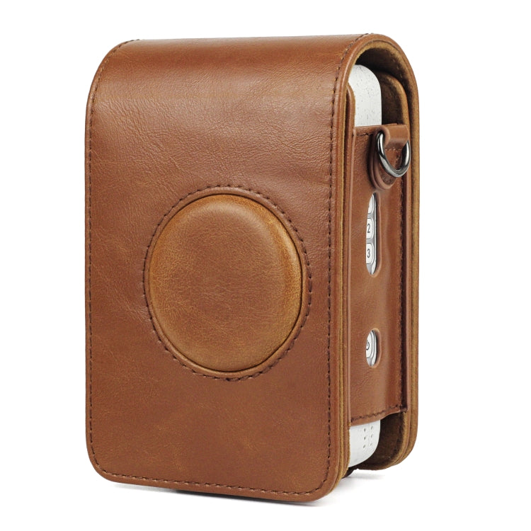 Full Body Camera Retro PU Leather Case Bag with Strap for FUJIFILM instax mini Liplay (Brown) - Camera Accessories by buy2fix | Online Shopping UK | buy2fix