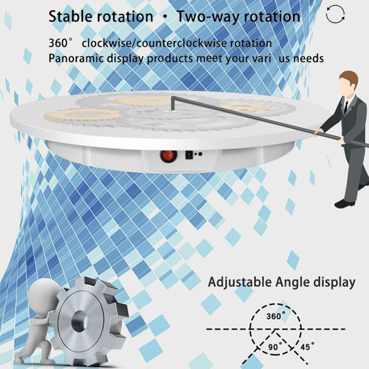 60cm Electric Rotating Display Stand Props Turntable, Load: 100kg, Plug-in Power, UK Plug(White) - Camera Accessories by buy2fix | Online Shopping UK | buy2fix