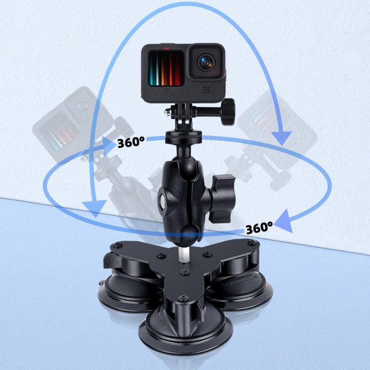 Triangle Suction Cup Mount Holder with Tripod Adapter & Screw & Phone Clamp & Anti-lost Silicone Net for for GoPro Hero11 Black / HERO10 Black /9 Black /8 Black /7 /6 /5 /5 Session /4 Session /4 /3+ / ... ction and Other Action Cameras, Smartphones(Black) - DJI & GoPro Accessories by buy2fix | Online Shopping UK | buy2fix