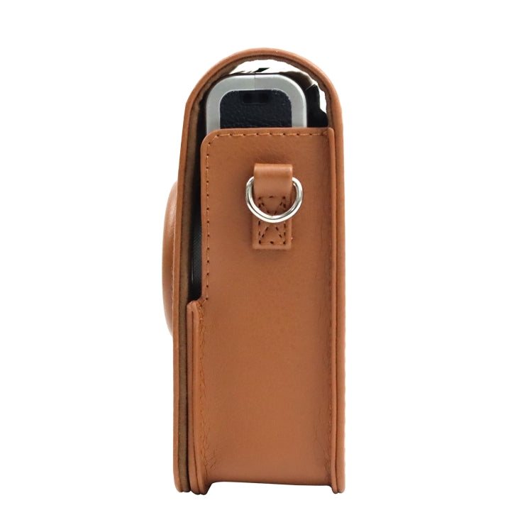 Vertical Full Body Camera PU Leather Case Bag with Strap for FUJIFILM instax mini Evo (Brown) - Camera Accessories by buy2fix | Online Shopping UK | buy2fix