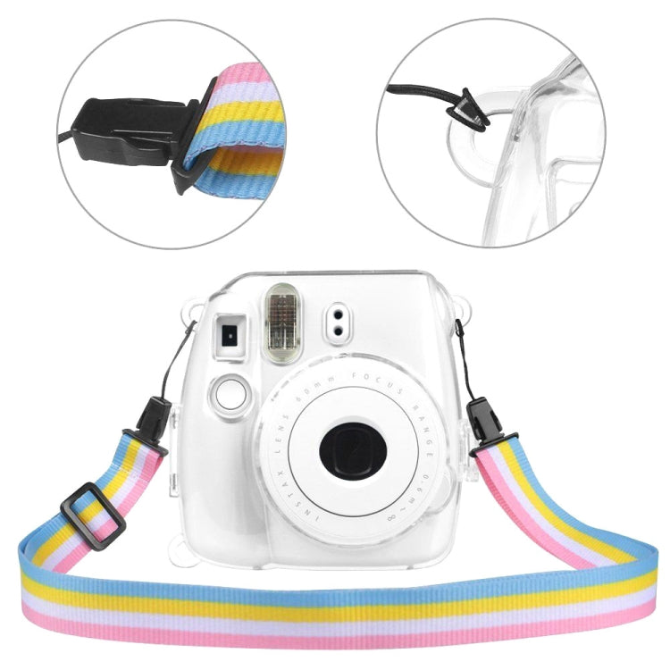 Protective Crystal Shell Case with Strap for FUJIFILM instax mini 9 / mini 8+ / mini 8(Transparent) - Camera Accessories by buy2fix | Online Shopping UK | buy2fix