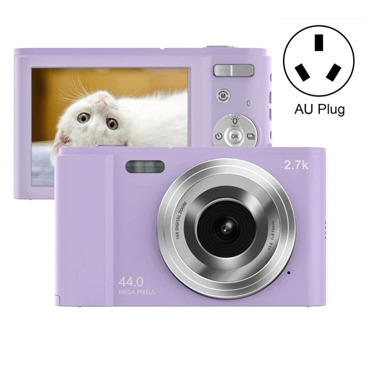 DC302 2.88 inch 44MP 16X Zoom 2.7K Full HD Digital Camera Children Card Camera, AU Plug (Purple) - Consumer Electronics by buy2fix | Online Shopping UK | buy2fix
