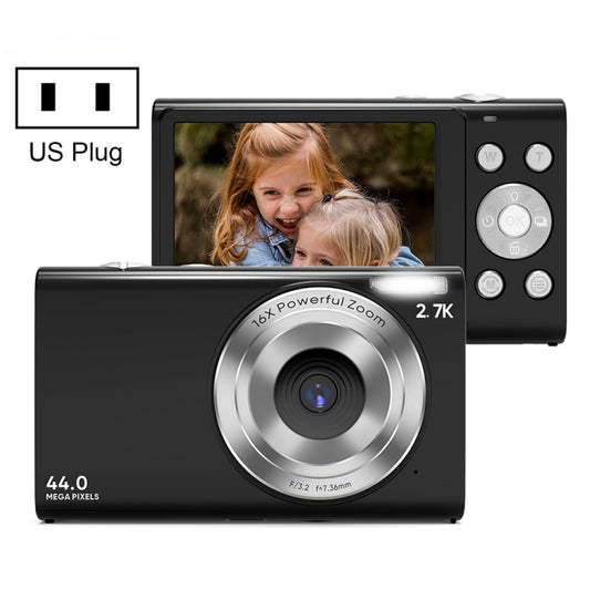DC402 2.4 inch 44MP 16X Zoom 1080P Full HD Digital Camera Children Card Camera, US Plug (Black) - Consumer Electronics by buy2fix | Online Shopping UK | buy2fix