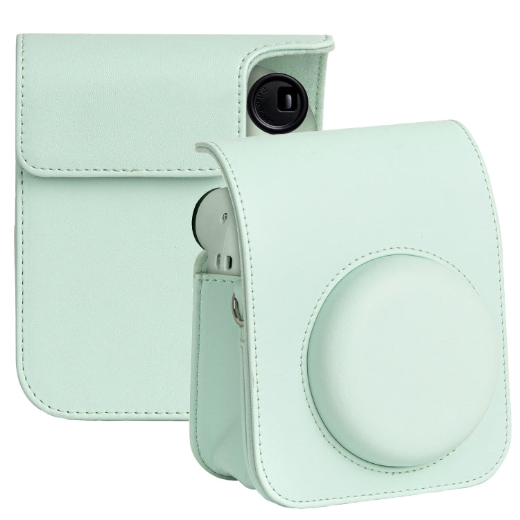 For FUJIFILM instax mini 12 Full Body Leather Case Camera Bag with Strap (Green) - Leather Bag by buy2fix | Online Shopping UK | buy2fix