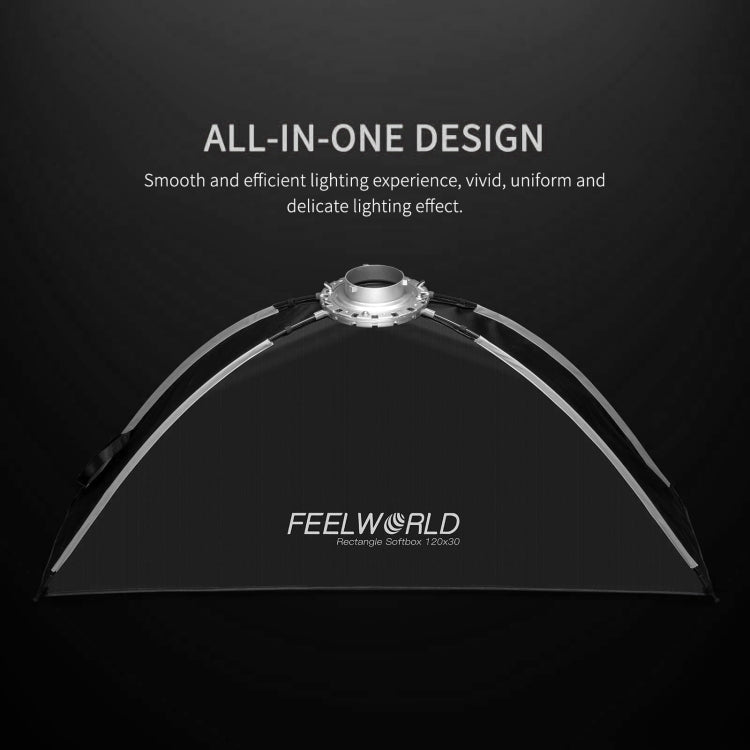 FEELWORLD FSR120 30x120cm Rectangular Softbox Quick Release Bowens Mount Diffuser -  by FEELWORLD | Online Shopping UK | buy2fix