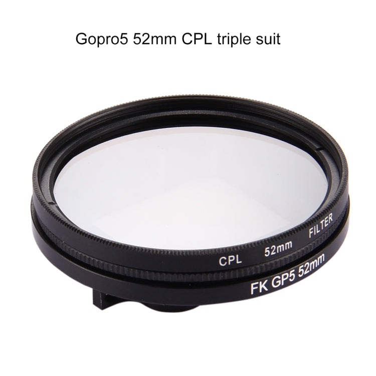 52mm 3 in 1 Round Circle CPL Lens Filter with Cap for GoPro HERO7 Black/6 /5 - Lens Filter by JSR | Online Shopping UK | buy2fix