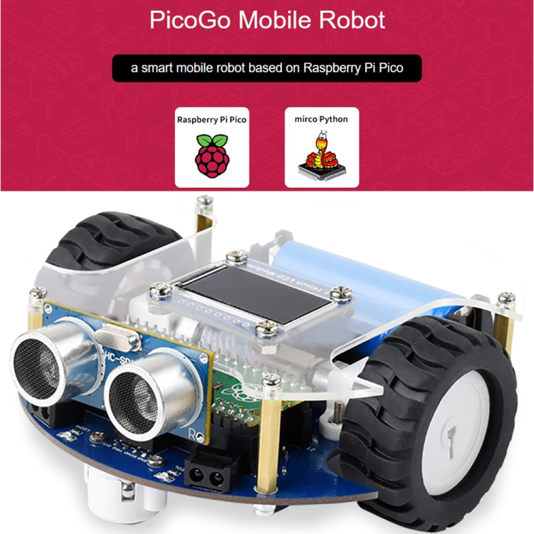 Waveshare PicoGo Mobile Robot, Based on Raspberry Pi Pico, Self Driving, Remote Control(EU Plug) - Robotics Accessories by WAVESHARE | Online Shopping UK | buy2fix