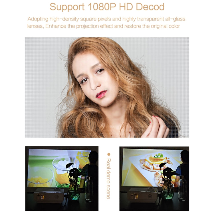TB612 2200ANSI Lumens 800x400 Resolution 1080P LED+LCD Technology Smart Projector, Support AV / HDMI / SD Card / USB / VGA / TV, UK Plug - Consumer Electronics by buy2fix | Online Shopping UK | buy2fix