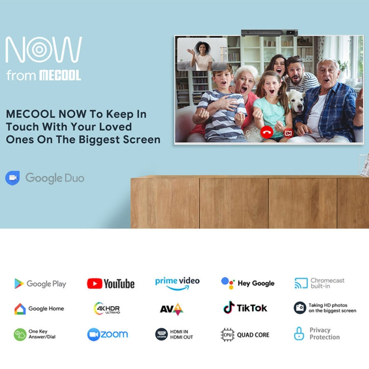 MECOOL KA2 Video Calling on TV Android 10.0 Smart TV Box with Remote Control, Amlogic S905X4 Quad Core Cortex A35, 4GB+64GB, Dual-Band / Ethernet / Camera(UK Plug) - Consumer Electronics by MECOOL | Online Shopping UK | buy2fix