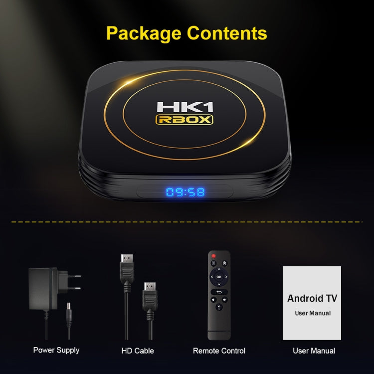 HK1 RBOX-H8S 4K Ultra HD Android 12.0 Smart TV Box with Remote Control, Allwinner H618 Quad-Core, 2GB+16GB(EU Plug) - Others by buy2fix | Online Shopping UK | buy2fix