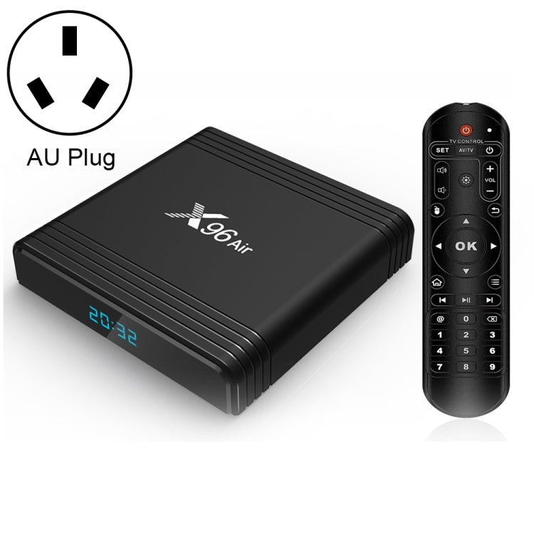 X96 Air 8K Smart TV BOX Android 9.0 Media Player with Remote Control, Quad-core Amlogic S905X3, RAM: 4GB, ROM: 64GB, Dual Band WiFi, Bluetooth, AU Plug - Consumer Electronics by buy2fix | Online Shopping UK | buy2fix