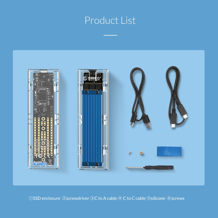 ORICO TCM2-C3 NVMe M.2 SSD Enclosure (10Gbps) -  by ORICO | Online Shopping UK | buy2fix