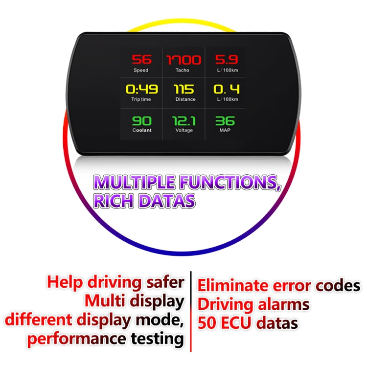 P12 Car HUD Head-up Display OBD2 Fault Code Elimination -  by buy2fix | Online Shopping UK | buy2fix