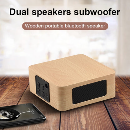 Q1A Bluetooth 4.2 Mini Wooden Double Horns Bluetooth Speaker(Yellow Wood Texture) - Mini Speaker by buy2fix | Online Shopping UK | buy2fix