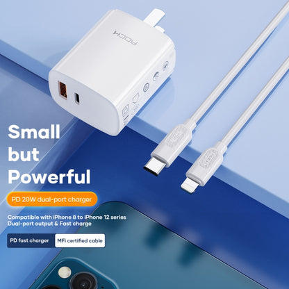 ROCK T42 PD 20W Dual Ports Travel Charger Power Adapter, CN Plug(White) - Apple Accessories by ROCK | Online Shopping UK | buy2fix