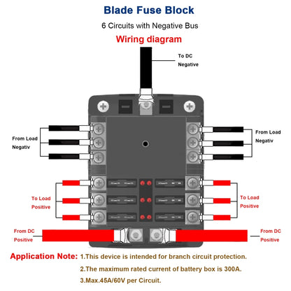 CS-1222A1 High Current Independent Positive and Negative 6-way LED Indicator Plug Fuse Box - In Car by buy2fix | Online Shopping UK | buy2fix