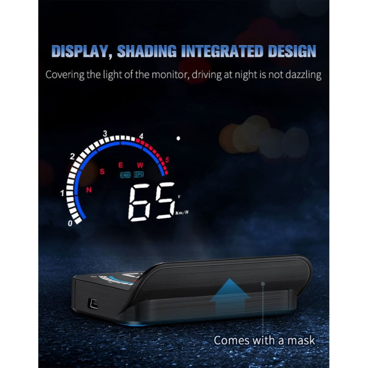 M13 Plus OBD2 + GPS Mode Car Head-up Display HUD Overspeed / Speed / Water Temperature Alarm / Eliminate Fault Codes -  by buy2fix | Online Shopping UK | buy2fix