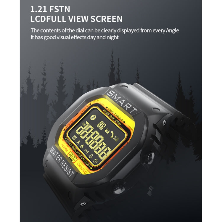 Lokmat MK22 1.21 inch FSTN LCD Screen 50m Waterproof Smart Watch, Support Information Reminder / Remote Camera / Sport Record(Black) - Smart Wear by Lokmat | Online Shopping UK | buy2fix