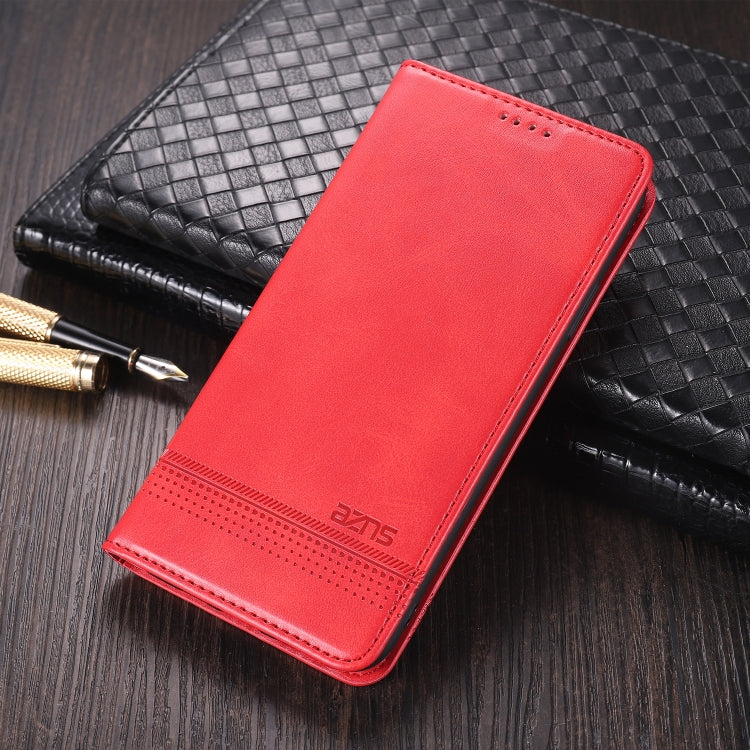 For Oppo Reno5 5G AZNS Magnetic Calf Texture Horizontal Flip Leather Case with Card Slots & Holder & Wallet(Red) - OPPO Cases by AZNS | Online Shopping UK | buy2fix