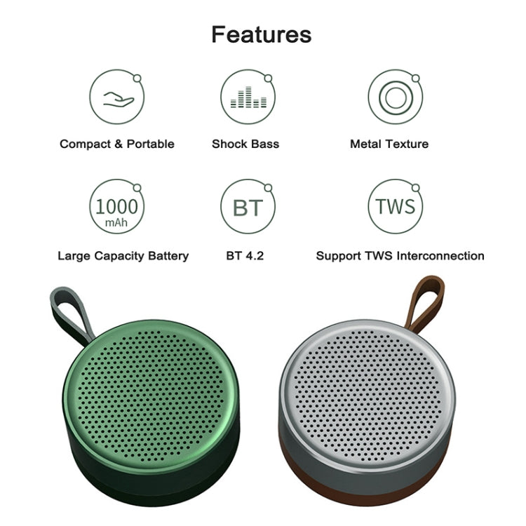 REMAX RB-M39 Bluetooth 4.2 Portable Wireless Speaker(Green) - Mini Speaker by REMAX | Online Shopping UK | buy2fix