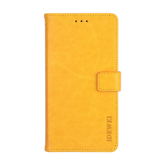 For TCL 10 SE idewei Crazy Horse Texture Horizontal Flip Leather Case with Holder & Card Slots & Wallet(Yellow) - More Brand by idewei | Online Shopping UK | buy2fix