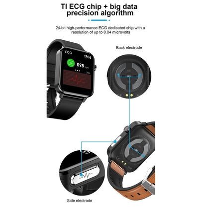 E86 1.7 inch TFT Color Screen IP68 Waterproof Smart Watch, Support Blood Oxygen Monitoring / Body Temperature Monitoring / AI Medical Diagnosis, Style: TPU Strap(Black) - Smart Wear by buy2fix | Online Shopping UK | buy2fix