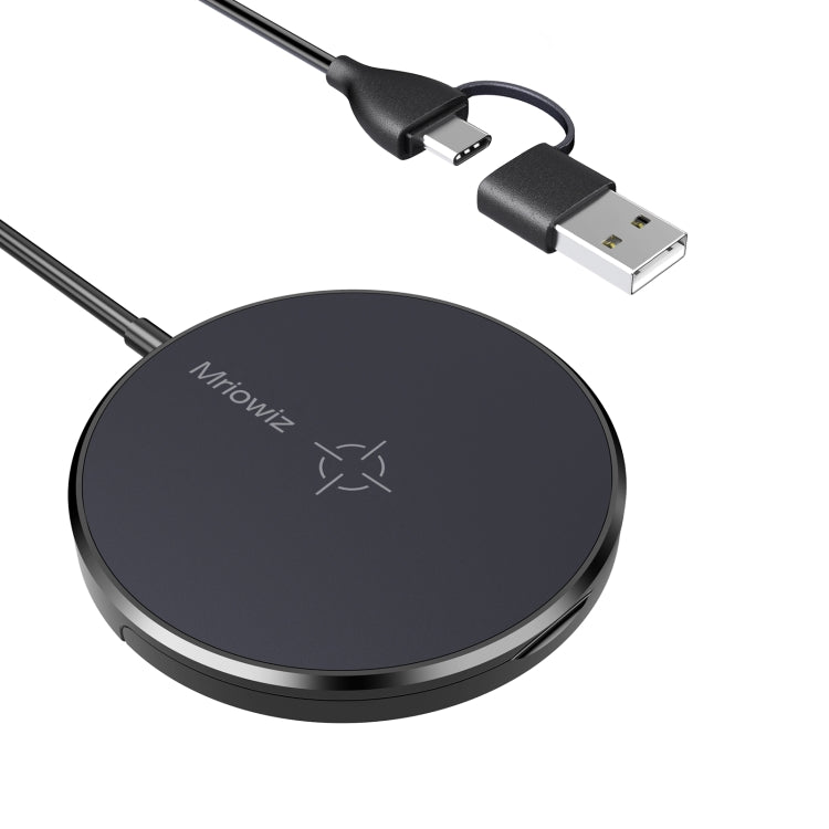 Mriowiz M-2001W 15W Desktop MagSafe Magnetic Wireless Charger for iPhone 12 Series, with USB + USB-C / Type-C Data Cable & Holder - Apple Accessories by buy2fix | Online Shopping UK | buy2fix