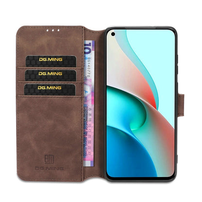 For Xiaomi Redmi Note 9T 5G DG.MING Retro Oil Side Horizontal Flip Leather Case with Holder & Card Slots & Wallet(Coffee) - Xiaomi Cases by DG.MING | Online Shopping UK | buy2fix