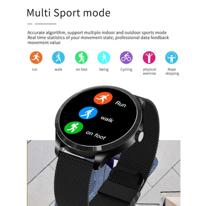Q9L 1.28 inch IPS Color Screen IP67 Waterproof Smart Watch, Support Blood Pressure Monitoring / Heart Rate Monitoring / Sleep Monitoring(Black Gold) - Smart Wear by buy2fix | Online Shopping UK | buy2fix