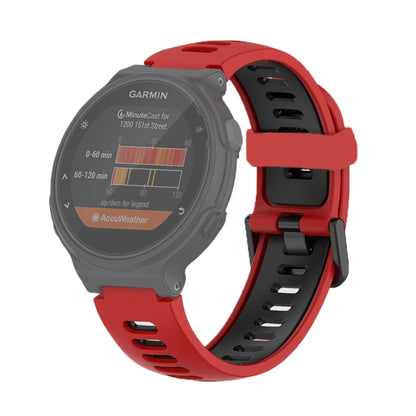 For Garmin Forerunner 220/230/235/620/630/735XT Two-color Silicone Watch Band(Red+Black) - Smart Wear by buy2fix | Online Shopping UK | buy2fix