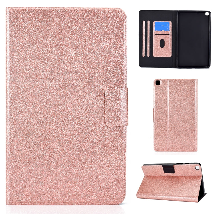 For Samsung Galaxy Tab A7 Lite T220 Glitter Horizontal Flip Leather Case with Holder & Card Slots(Rose Gold) - Samsung Accessories by buy2fix | Online Shopping UK | buy2fix