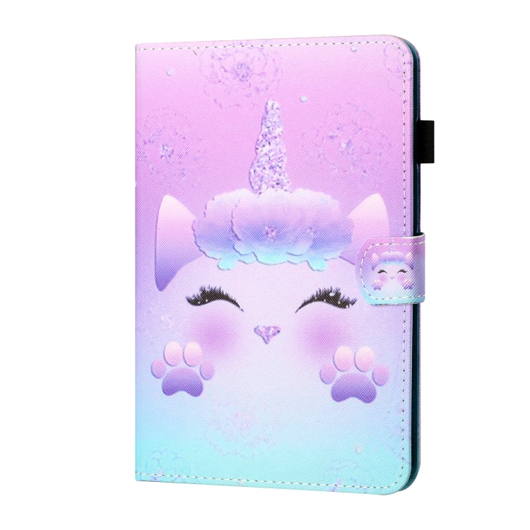 For Samsung Galaxy Tab A7 Lite 8.7 (2021) T220 Coloured Drawing Stitching Horizontal Flip Leather Case with Holder & Card Slot(Unicorn) - Samsung Accessories by buy2fix | Online Shopping UK | buy2fix