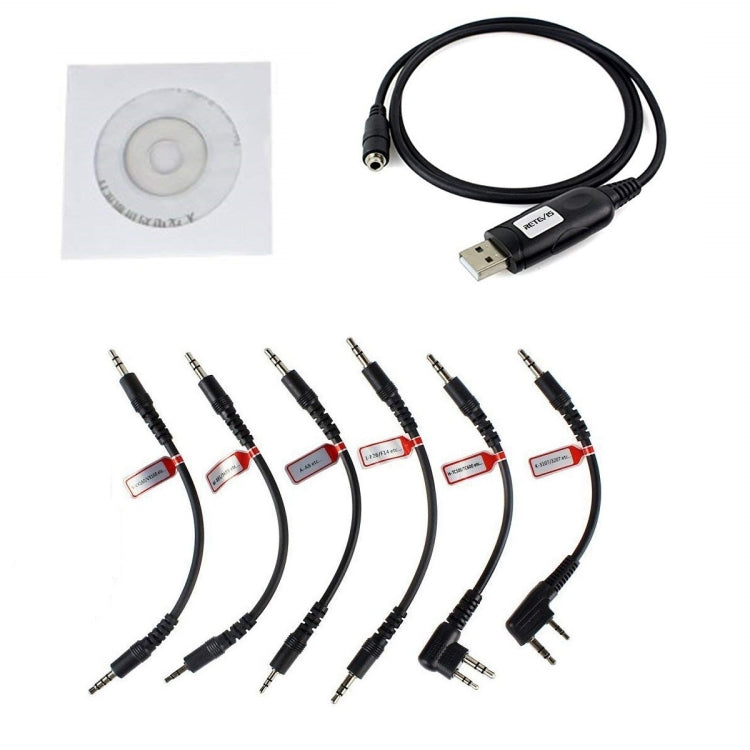 RETEVIS C9002 6 In 1 USB Program Programming Cable Adapter Write Frequency Line Set - Consumer Electronics by RETEVIS | Online Shopping UK | buy2fix