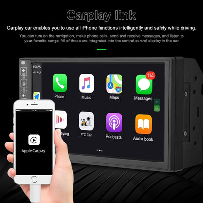A2891 7 inch Car HD MP5 Carplay Bluetooth Music Player Reversing Image All-in-one Machine Support FM / U Disk with Remote Controler, Style:Standard + 8LEDs Light Camera - In Car by buy2fix | Online Shopping UK | buy2fix