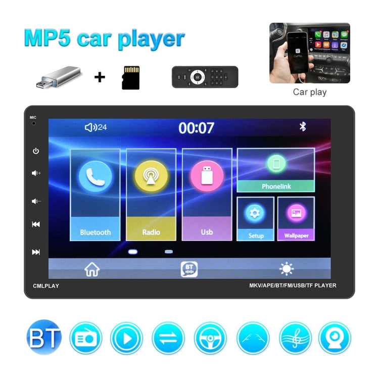 Q3366 Car 9-inch Touch HD Detachable Screen MP5 Support CarPlay / FM with Remote Controler - In Car by buy2fix | Online Shopping UK | buy2fix